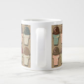 ヴィンテージアイスクリームパターンテイストイラストレーション ジャンボコーヒーマグカップ (裏面)