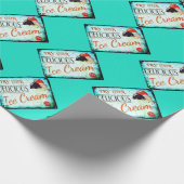 ヴィンテージアイスクリームパーラーターコイズホワイト ラッピングペーパー (角)