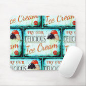 ヴィンテージアイスクリームパーラー標識ターコイズ懐かしい マウスパッド (マウス)