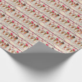 ヴィンテージアイスクリームパーラー標識包装紙 ラッピングペーパー (角)