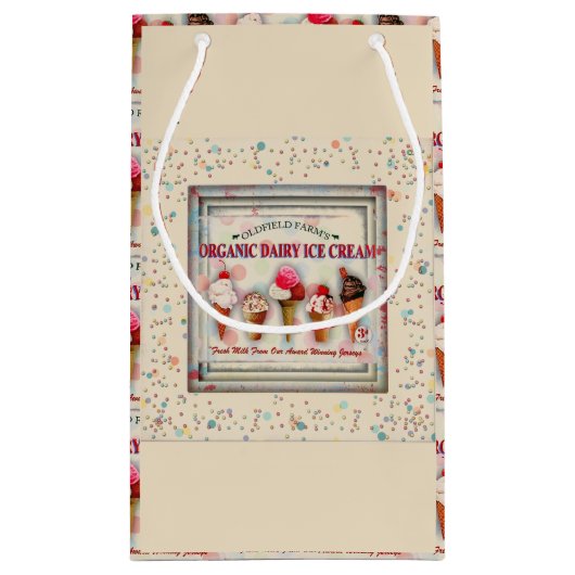 ヴィンテージアイスクリームパーラー標識抱き枕 スモールペーパーバッグ (裏面)