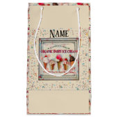 ヴィンテージアイスクリームパーラー標識抱き枕 スモールペーパーバッグ (正面)