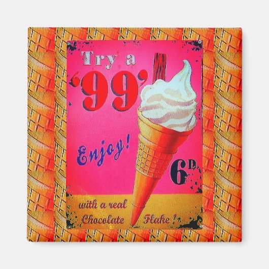 ヴィンテージアイスクリームパーラー標識磁石 マグネット (正面)