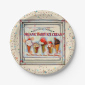 ヴィンテージアイスクリームパーラー標識紙プレート ペーパープレート (正面)