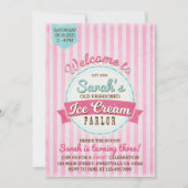 ヴィンテージアイスクリームパーラー誕生日招待状 招待状 (正面)