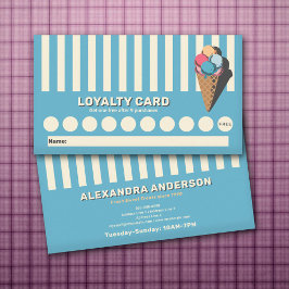 ヴィンテージアイスクリーム円錐ロイヤリティカード 名刺