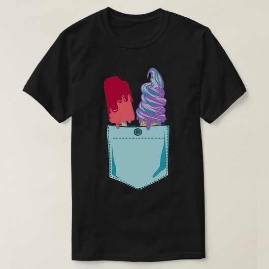 ヴィンテージアイスクリーム夏 Tシャツ (デザイン正面)