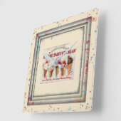 ヴィンテージアイスクリーム店の看板時計 スクエア壁時計 (傾斜)