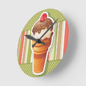 ヴィンテージアイスクリーム ラウンド壁時計 (傾斜)