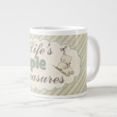 ヴィンテージアイススケートかわいい冬の引用文 ストライプの ジャンボコーヒーマグカップ (正面右)