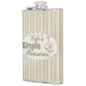 ヴィンテージアイススケートかわいい冬の引用文 ストライプの フラスク (左)