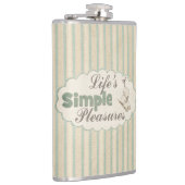 ヴィンテージアイススケートかわいい冬の引用文 ストライプの フラスク (右)