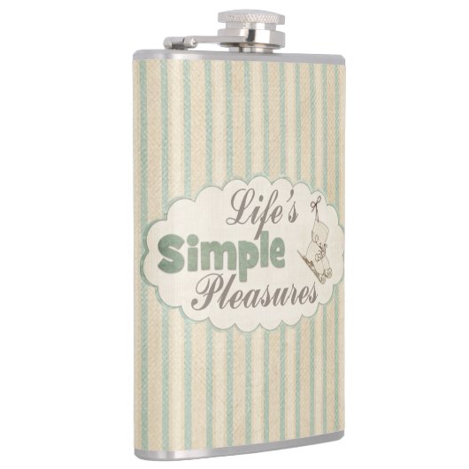 ヴィンテージアイススケートかわいい冬の引用文 ストライプの フラスク (右)