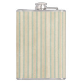 ヴィンテージアイススケートかわいい冬の引用文 ストライプの フラスク (裏面)