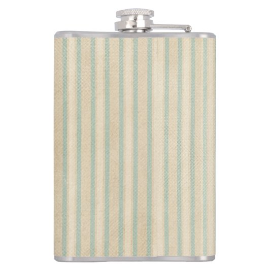 ヴィンテージアイススケートかわいい冬の引用文 ストライプの フラスク (裏面)