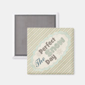 ヴィンテージアイススケートかわいい素朴な冬の雪の日 マグネット (正面/裏面)