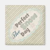 ヴィンテージアイススケートかわいい素朴な冬の雪の日 マグネット (正面)