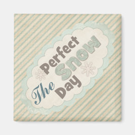 ヴィンテージアイススケートかわいい素朴な冬の雪の日 マグネット