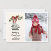 ヴィンテージアイススケートフラットホリデーカード シーズンカード (正面)