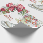 ヴィンテージアイススケートホリデーラッピング紙 ラッピングペーパー (角)