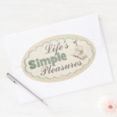 ヴィンテージアイススケート冬の引用文シンプル快楽 楕円形シール (封筒)