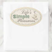 ヴィンテージアイススケート冬の引用文シンプル快楽 楕円形シール (バッグ)