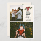 ヴィンテージアイススケー数々のツフォトフラットホリデーカード シーズンカード (正面/裏面)