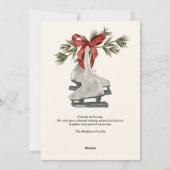 ヴィンテージアイススケー数々のツフォトフラットホリデーカード シーズンカード (裏面)