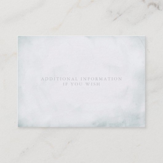 ヴィンテージアイスブルーとホワイトローズ 名刺 (裏面)