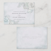 ヴィンテージアイスブルーとホワイトローズ 名刺 (正面/裏面)