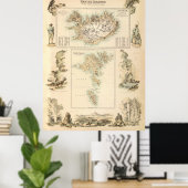 ヴィンテージアイスランドとフェロー諸島の地図(1872) ポスター (ホームオフィス)