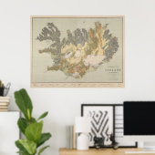 ヴィンテージアイスランドの地質図(1901) ポスター (ホームオフィス)