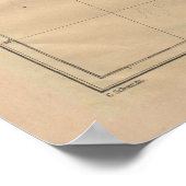 ヴィンテージアイスランドの地質図(1906) ポスター (角)