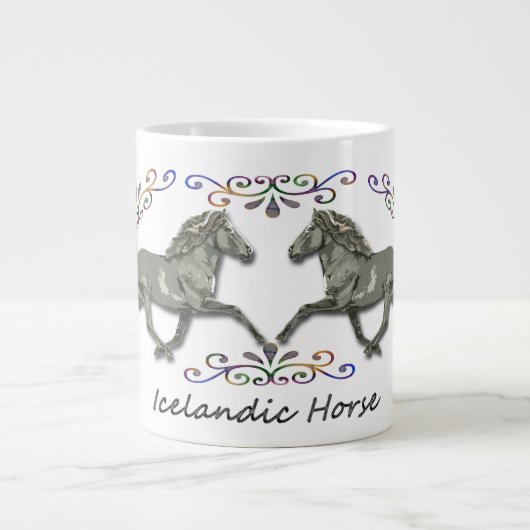 ヴィンテージアイスランドウマ ジャンボコーヒーマグカップ (正面)