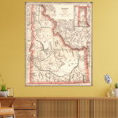 ヴィンテージアイダホの地図（1883年） キャンバスプリント (インサイチュ (リビング))