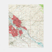 ヴィンテージアイダホの地図（1954年） フリースブランケット (正面)