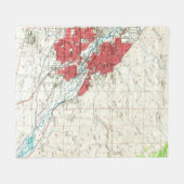 ヴィンテージアイダホの地図（1954年） フリースブランケット (正面(横))