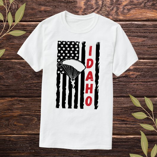 ヴィンテージアイダホパラグライディングスカイダイビング Tシャツ