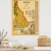 ヴィンテージアイダホ鉱物資源地図 ポスター (キッチン)