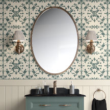 ヴィンテージアイビースクロールグリーン&アイボリーフランスの国