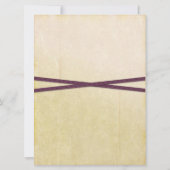 ヴィンテージアイボリーとパープル紙結婚式招待状 招待状 (裏面)