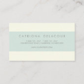 ヴィンテージアイボリーとミントグリーンストライプのパターン 名刺 (裏面)