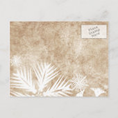 ヴィンテージアイボリーと白い雪片の保存日付 案内ポストカード (裏面)