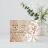 ヴィンテージアイボリーと白い雪片の保存日付 案内ポストカード (スタンド正面)