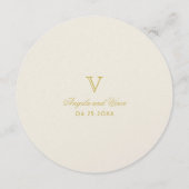 ヴィンテージアイボリーと金ゴールド結婚アールデコ メニュー (裏面)