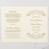 ヴィンテージアイボリーアンティークフローリッシュ結婚式 プログラム (正面)