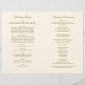 ヴィンテージアイボリーアンティークフローリッシュ結婚式 プログラム (裏面)