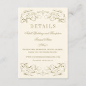 ヴィンテージアイボリーアンティークフローリッ結婚シュ詳細 エンクロージャーカード (正面)