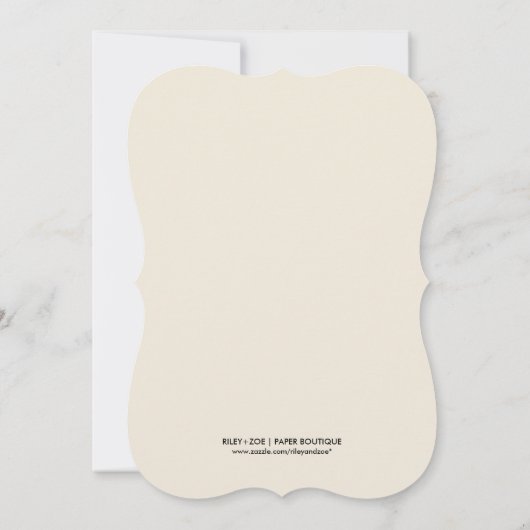 ヴィンテージアイボリーアールデコ記念日パーティー 招待状 (裏面)