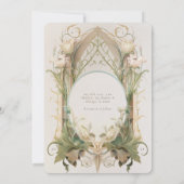 ヴィンテージアイボリークリームフローラ結婚アールヌーボー 招待状 (裏面)